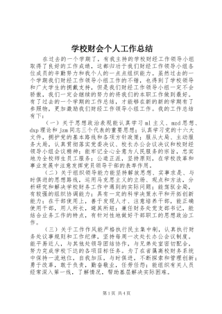 学校财会个人工作总结