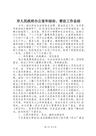 市人民政府办公室年综治、普法工作总结