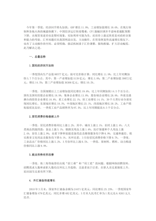 XXXX年第1季度宏观经济分析