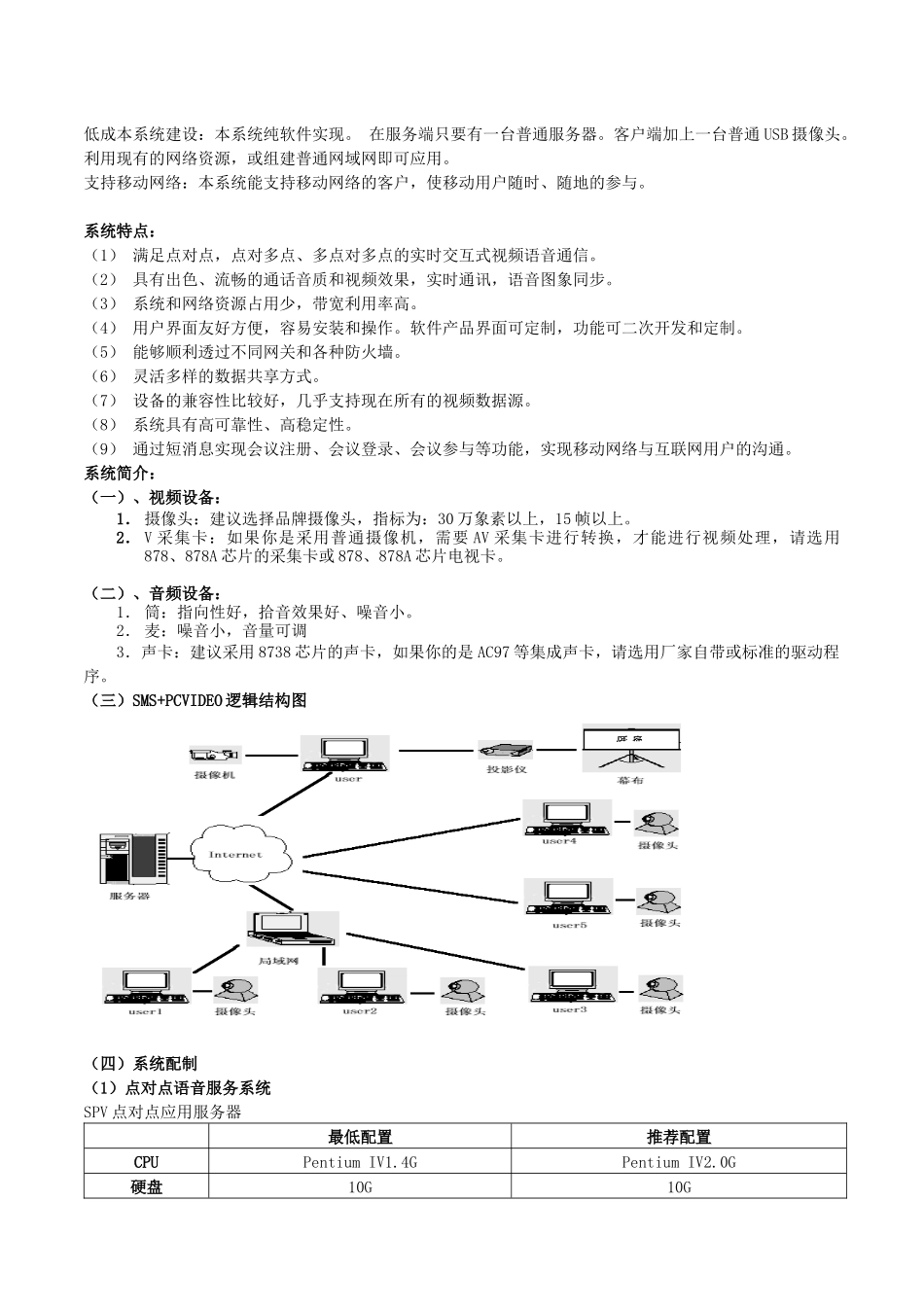 关于建立SMSPCVIDEO系统项目建议书_第3页