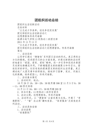 团组织活动总结