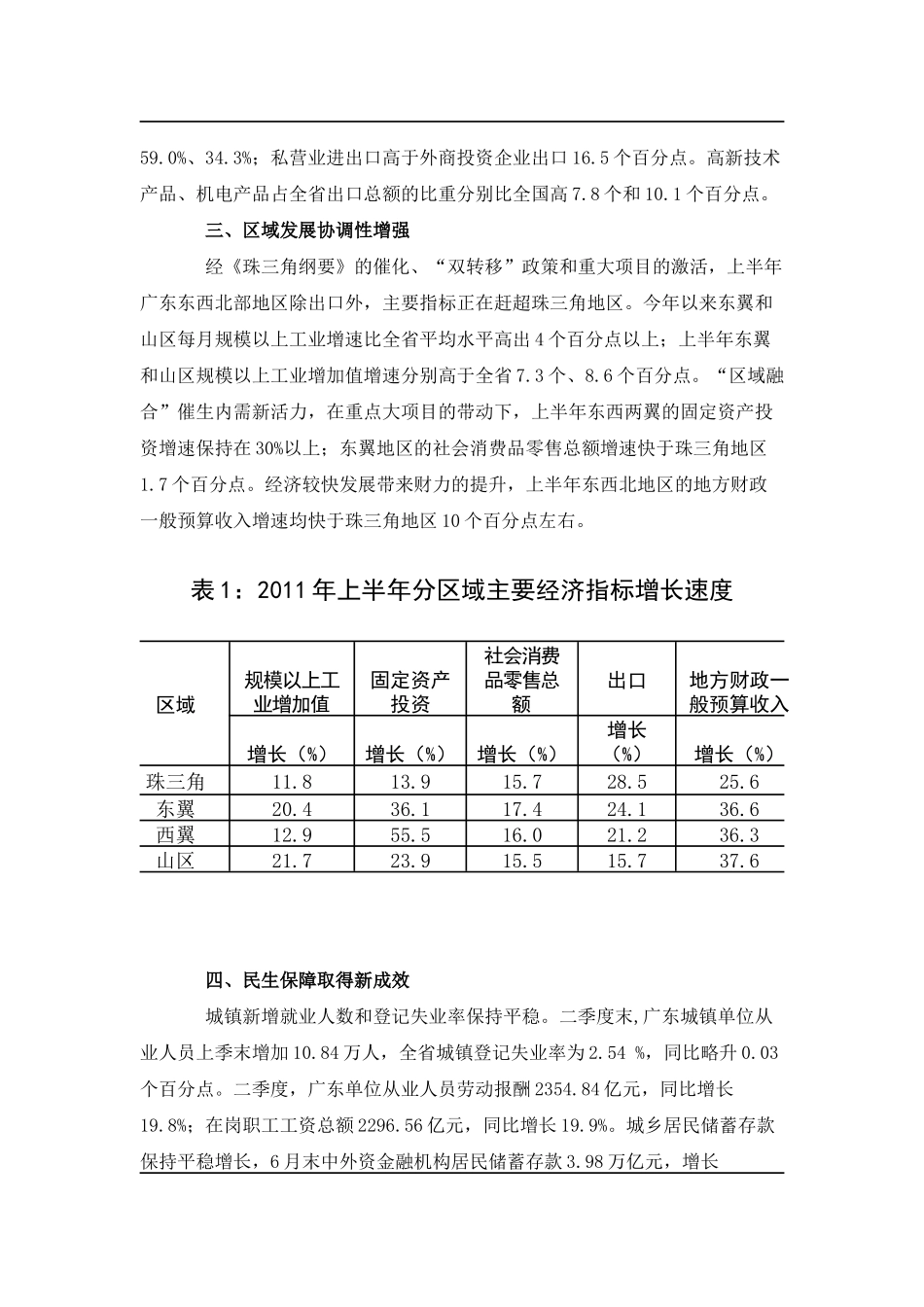 XXXX上半年广东宏观经济运行情况 保持平稳_第3页