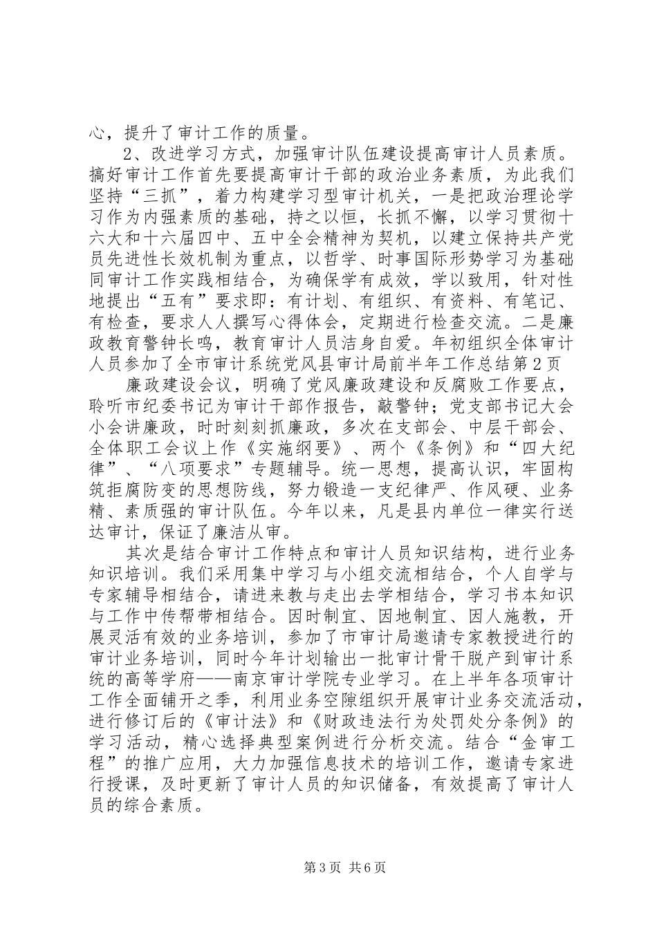 县审计局前半年工作总结_第3页