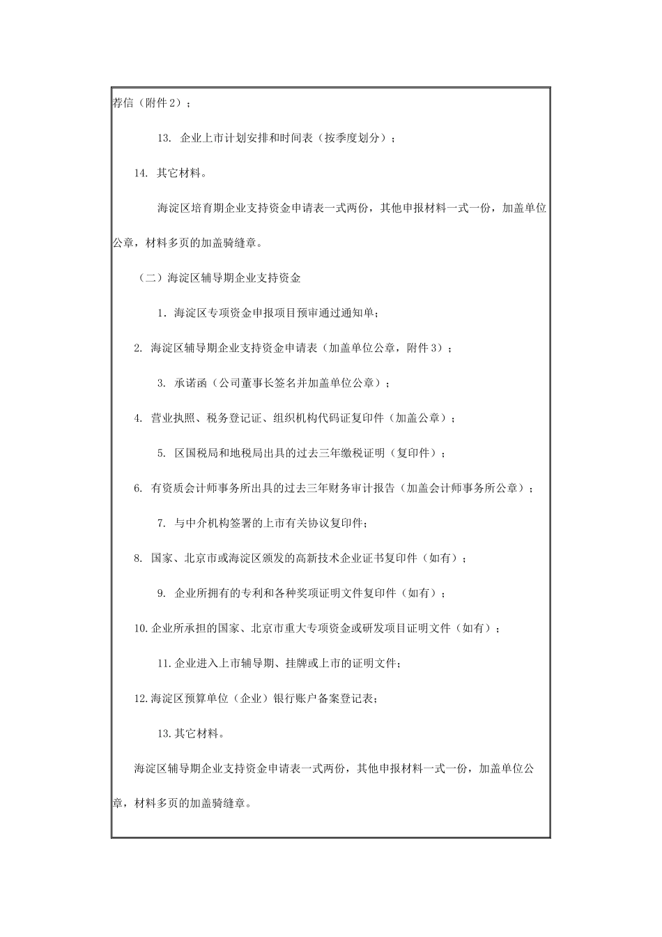 海淀区促进企业上市支持办法资金补贴申报指南_第3页