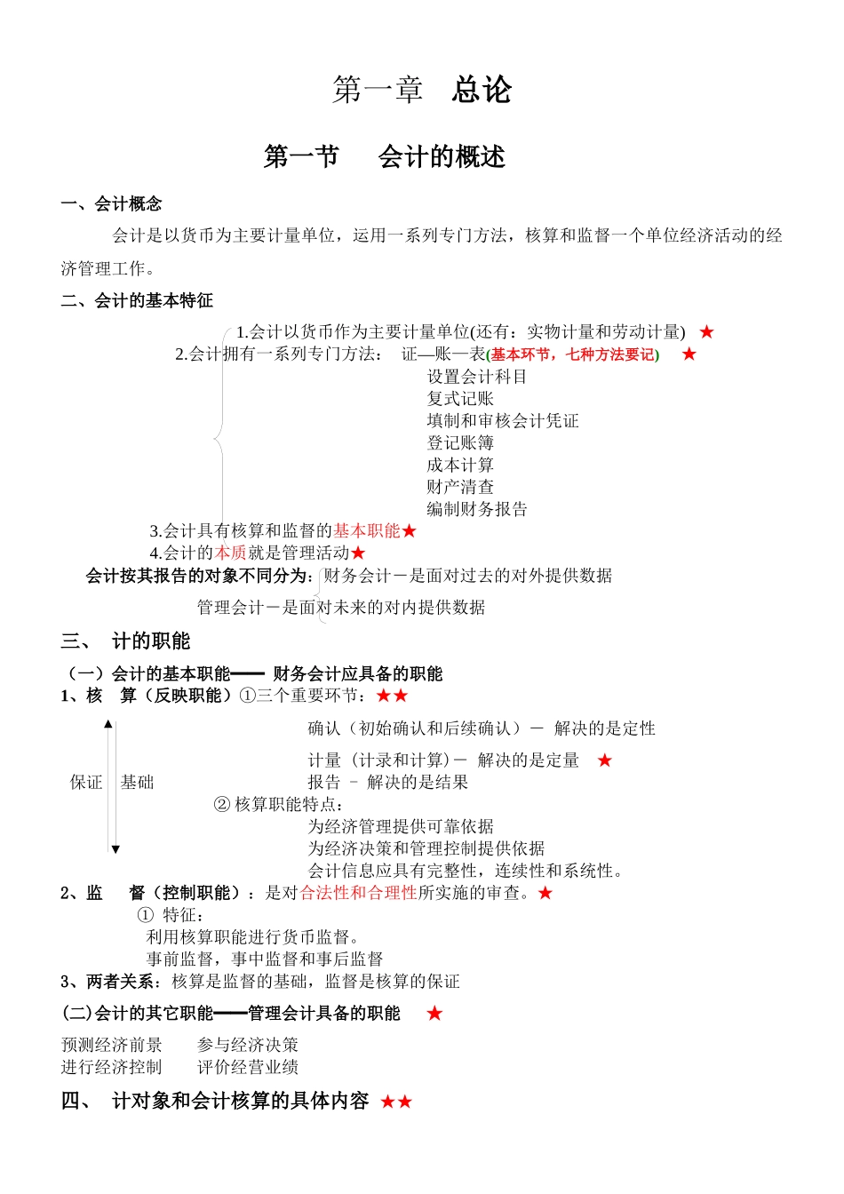 X年会计基础讲义(考试必直接打印版)_第1页