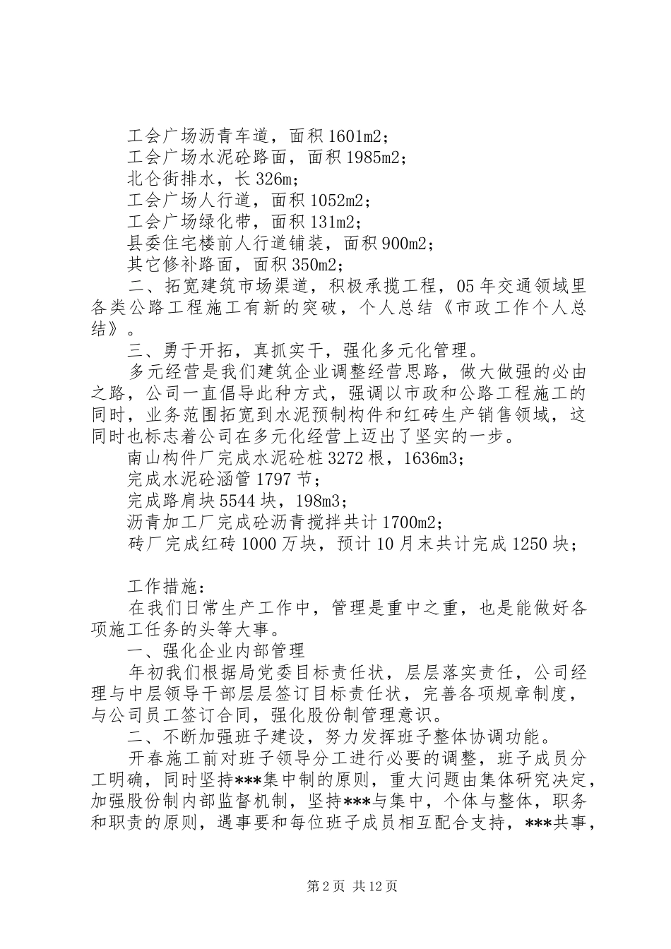 市政工作个人总结_第2页