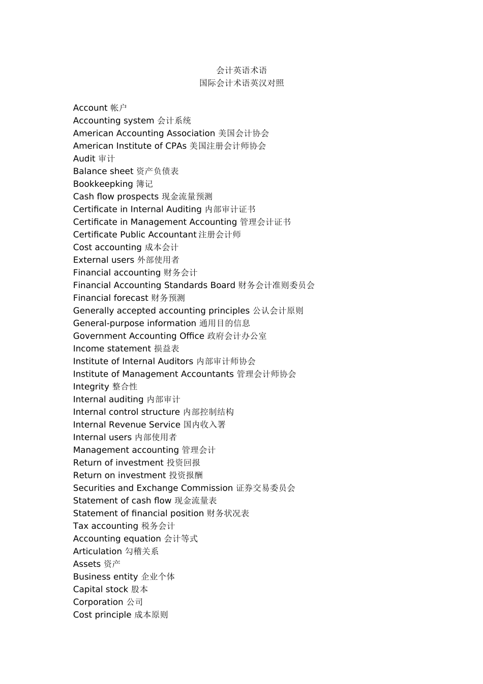 国际会计术语英汉对照6124457201_第1页