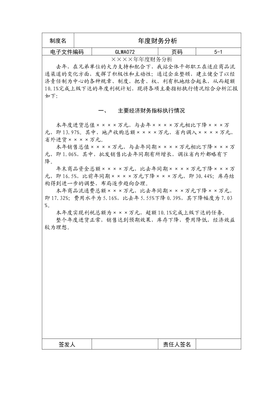 国际化企业通用管理文案(72)年度财务分析_第1页