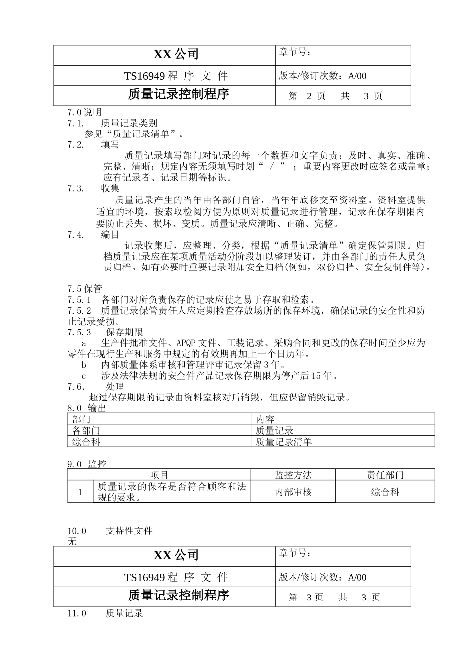 TS程序文件（配流程图）--质量记录控制程序_第2页