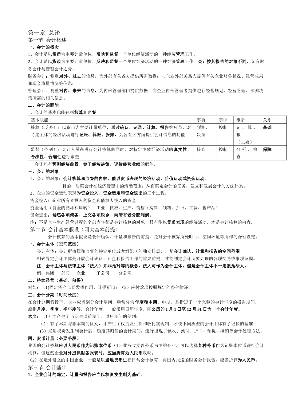 会计从业考试会计基础考试要点_第1页