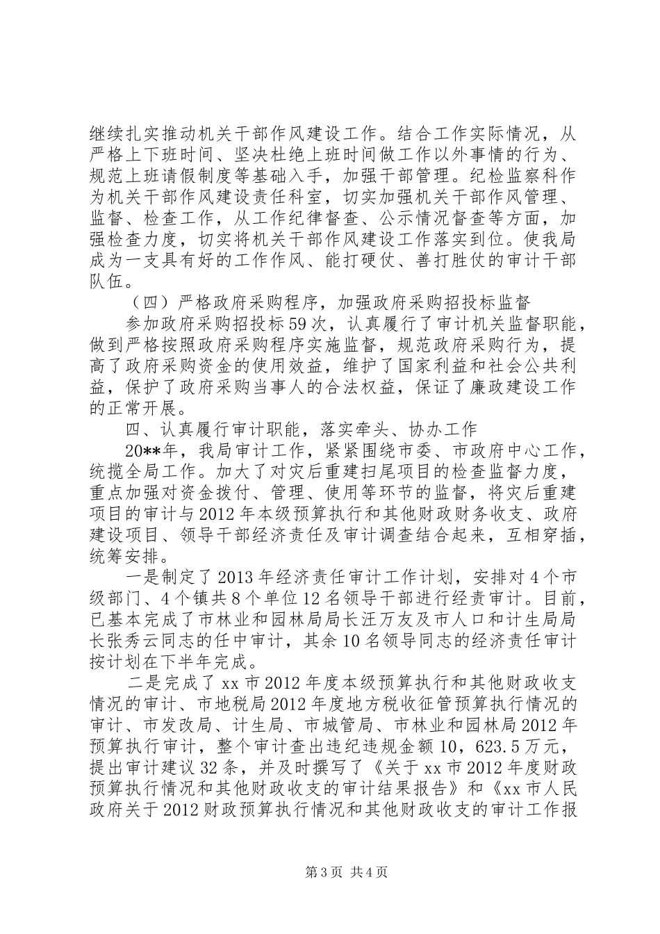 市审计局年度党风廉政工作总结_第3页