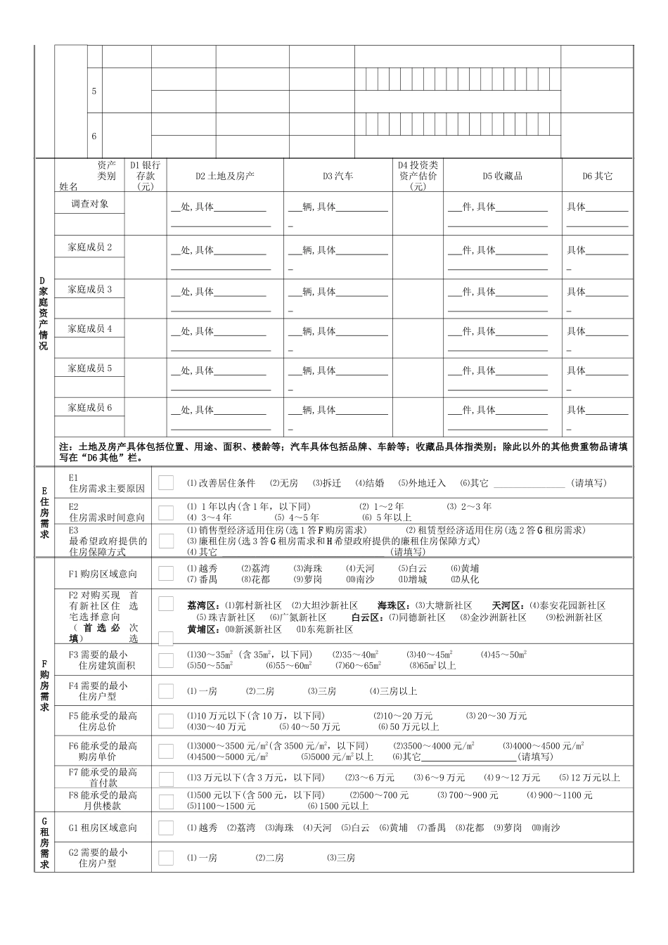广州市城市低收入住房困难家庭住房状况调查表_第3页