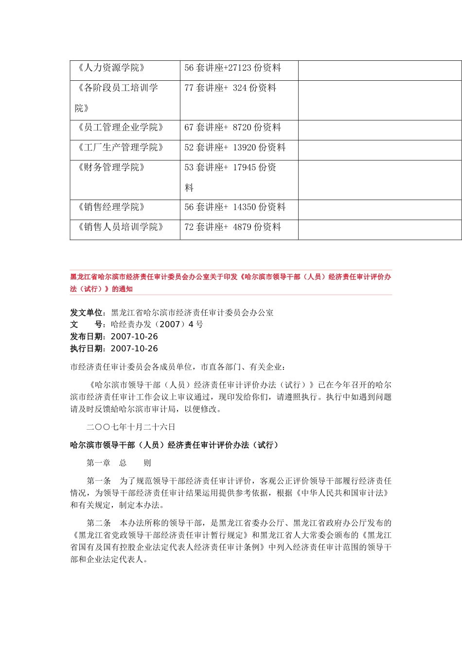 哈尔滨市领导干部经济责任审计评价制度_第2页