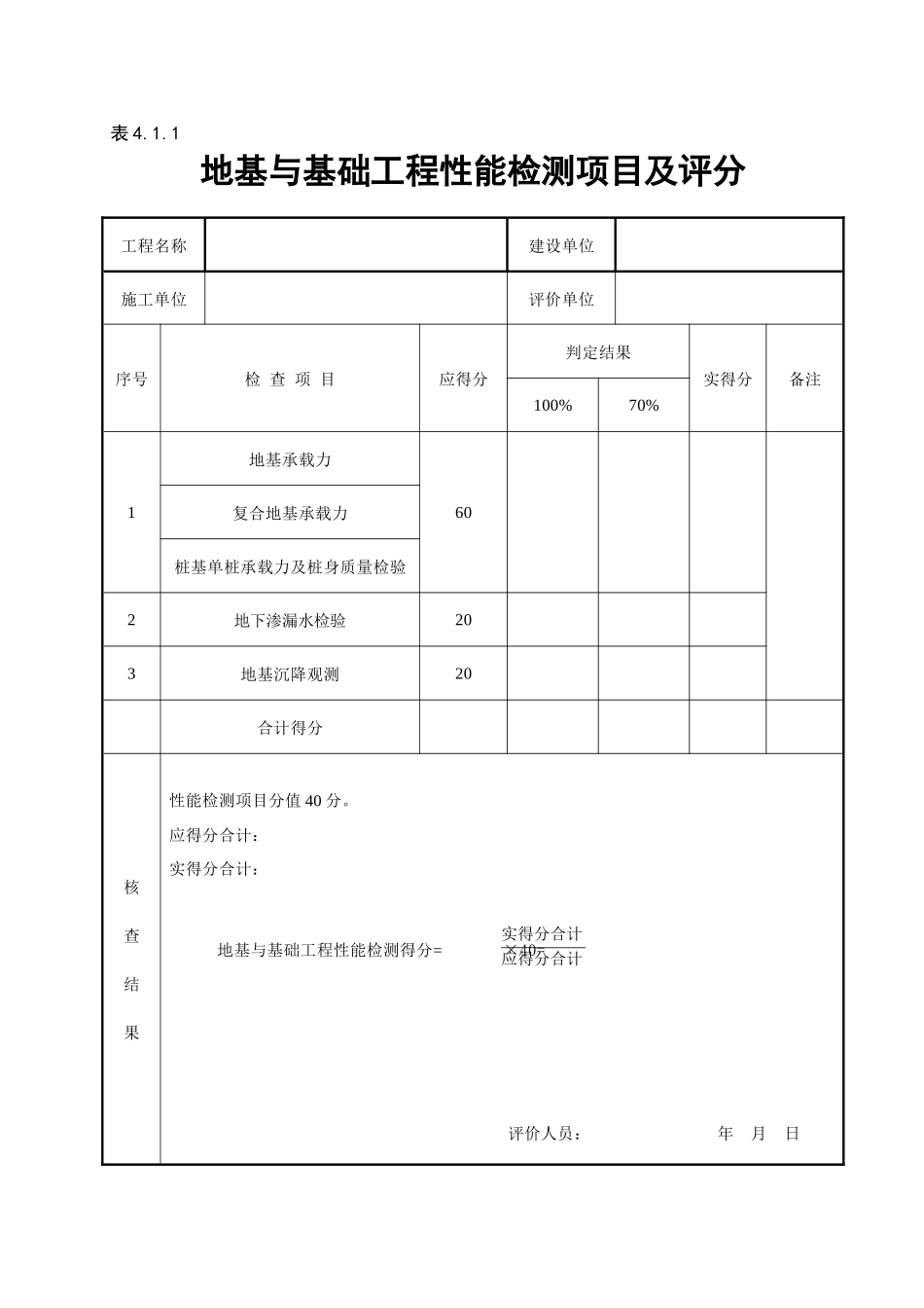 GBT50375-XXXX建筑工程施工质量评价标准(全套表格)201741执行_第1页