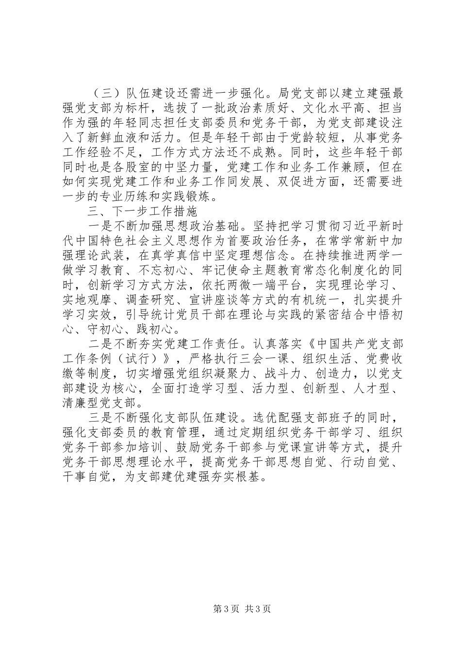 市统计局XX年上半年党建工作总结_第3页