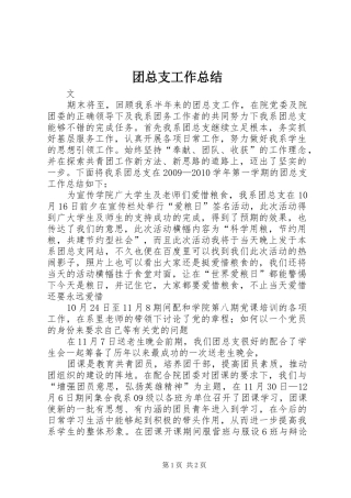 团总支工作总结