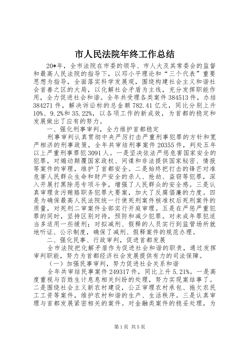 市人民法院年终工作总结_第1页