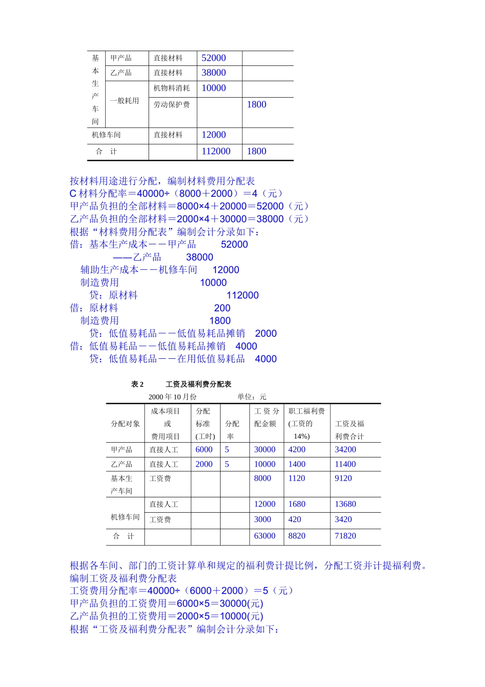 成本会计任务答案3_第2页