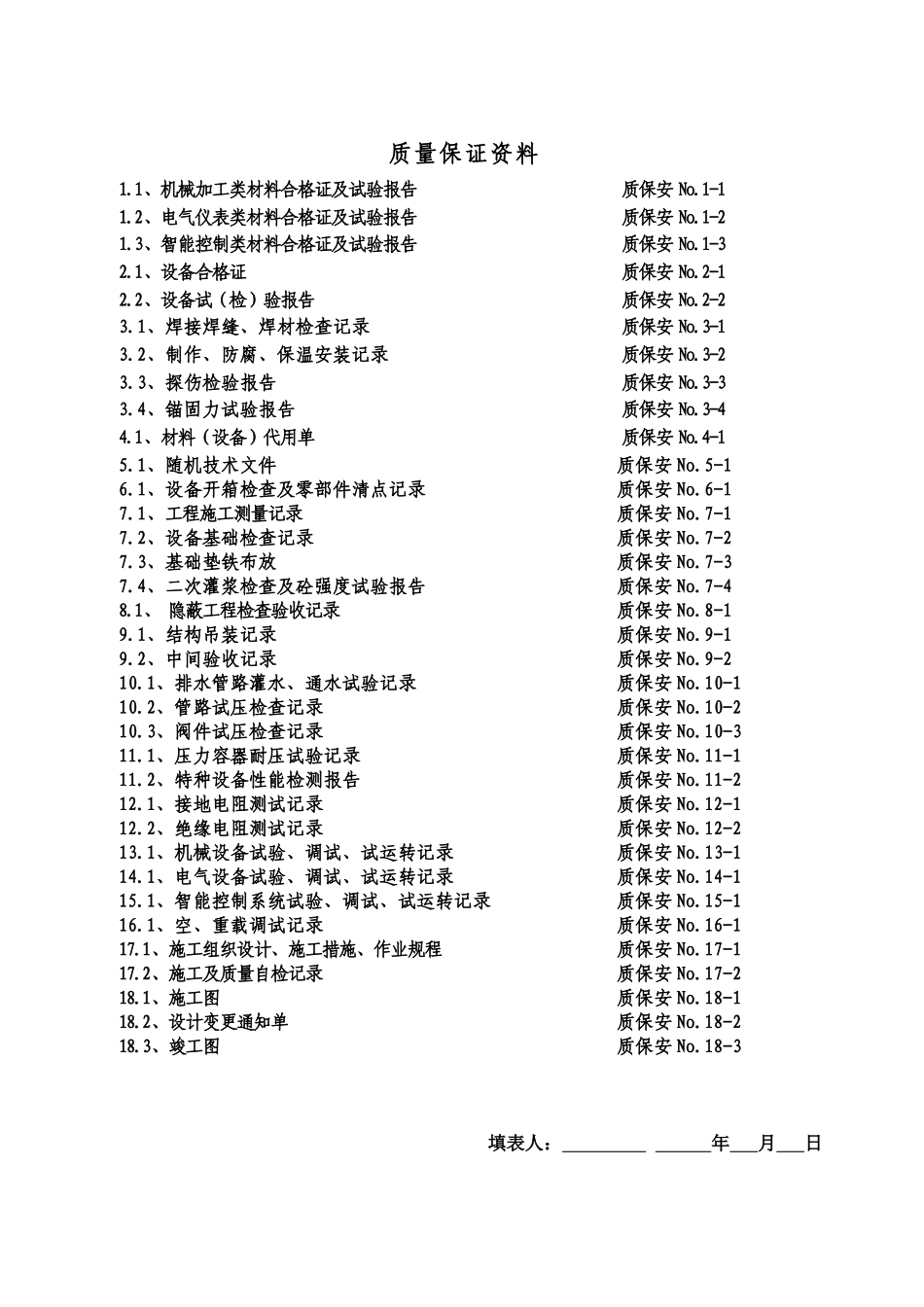 安装质量保证资料_第1页