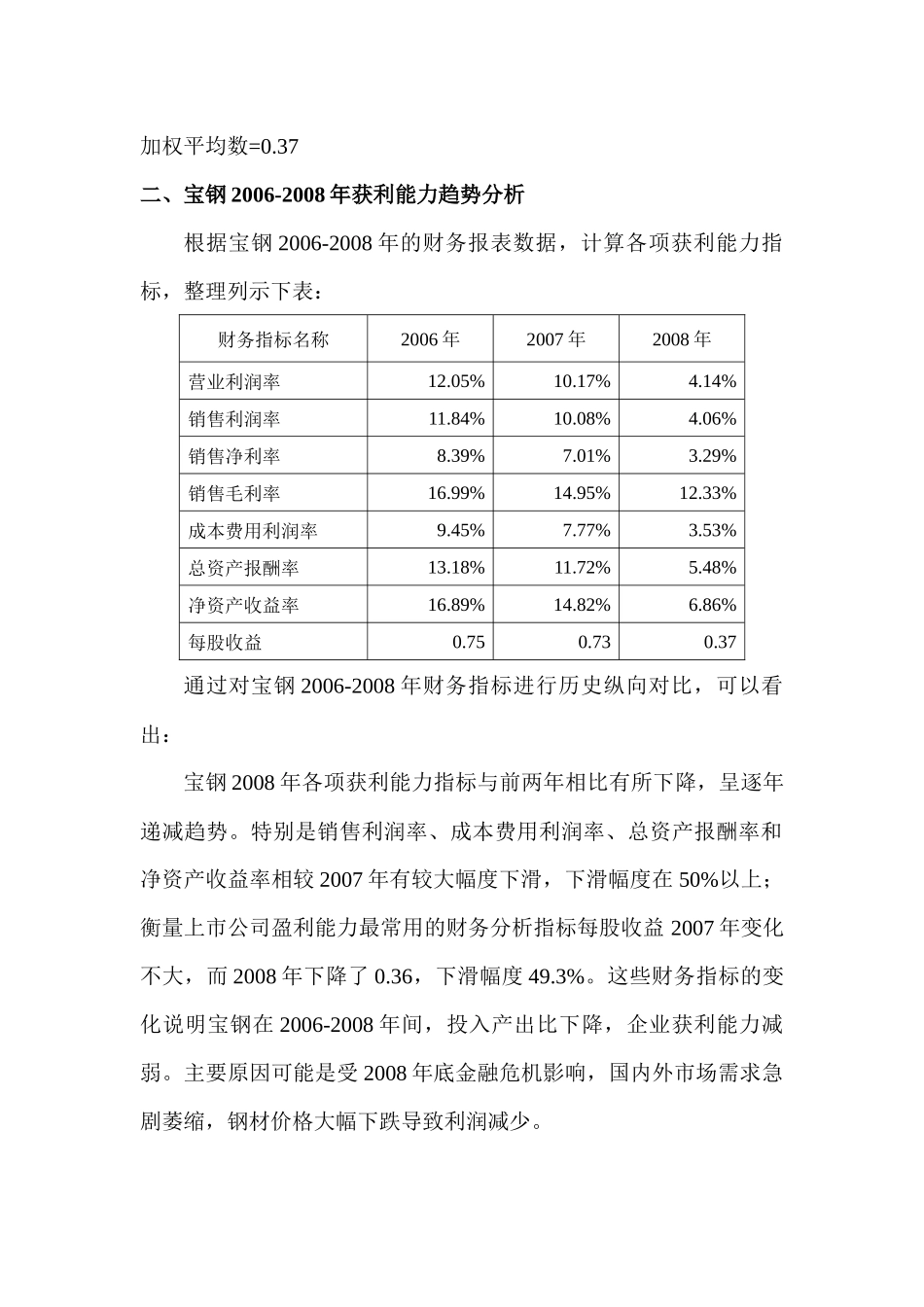 电大 财务报表分析 作业 获利能力分析答案_第2页