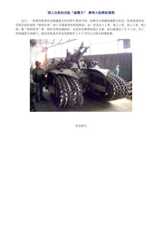 国人自制坦克版“威震天”携带火焰喷射器图