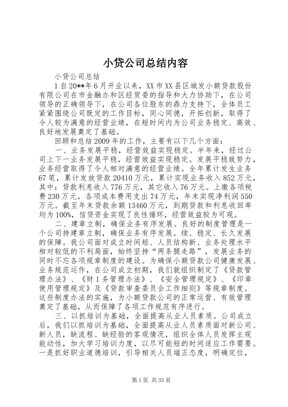 小贷公司总结内容_第1页