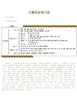 大乘百法明门论