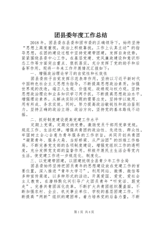 团县委年度工作总结