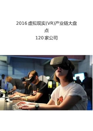 XXXX虚拟现实公司盘点