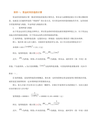 财务管理学 超有用的复习资料 必考计算题都在里面
