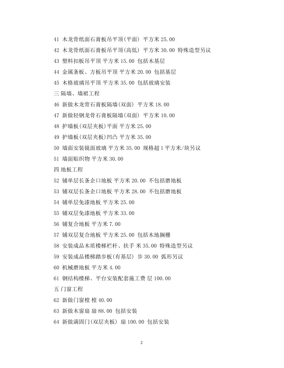 家庭装修合同预算清单_第2页