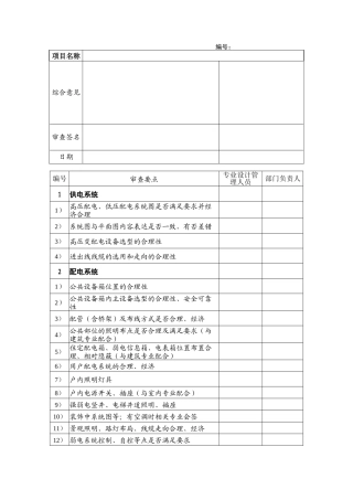 bd411电气施工图设计内审表