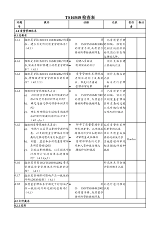 TS16949检查表