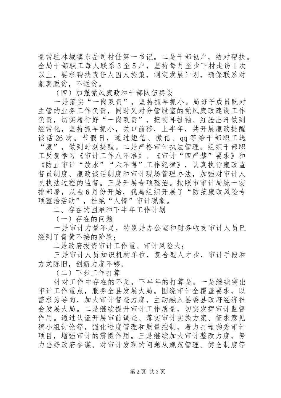 县审计局XX年上半年工作总结_第2页