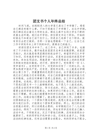 团支书个人年终总结