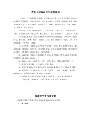 贷款卡年审报告书填表说明