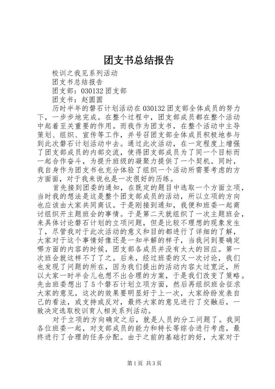 团支书总结报告_第1页