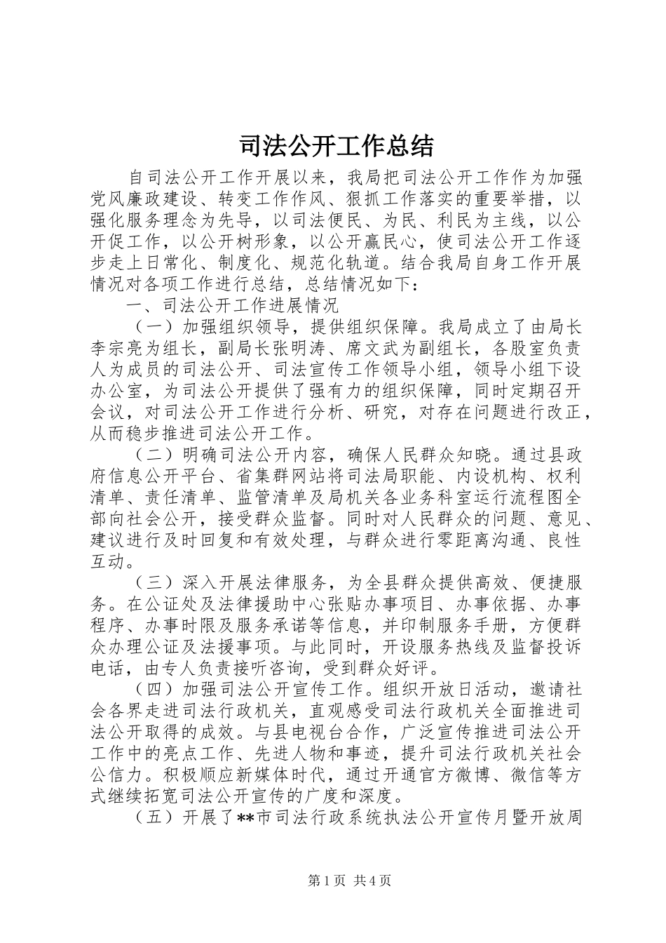 司法公开工作总结_第1页