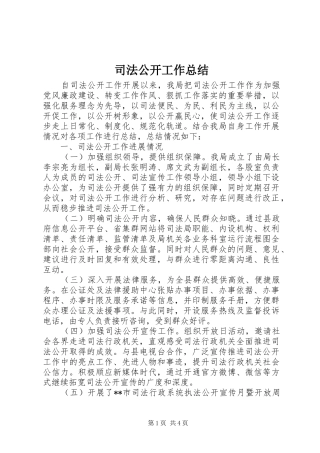 司法公开工作总结