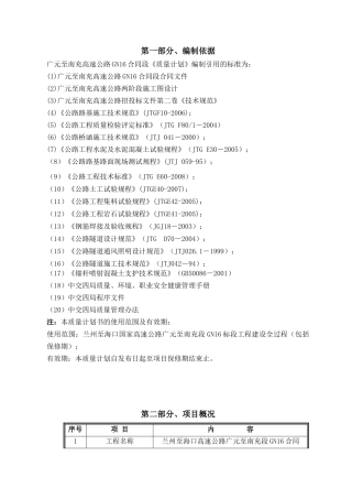 广南GN16质量计划