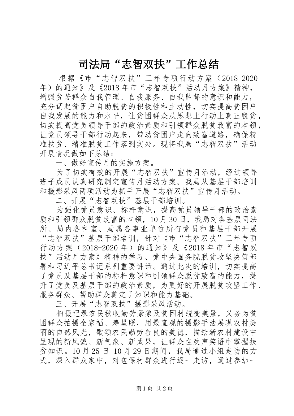 司法局“志智双扶”工作总结_第1页