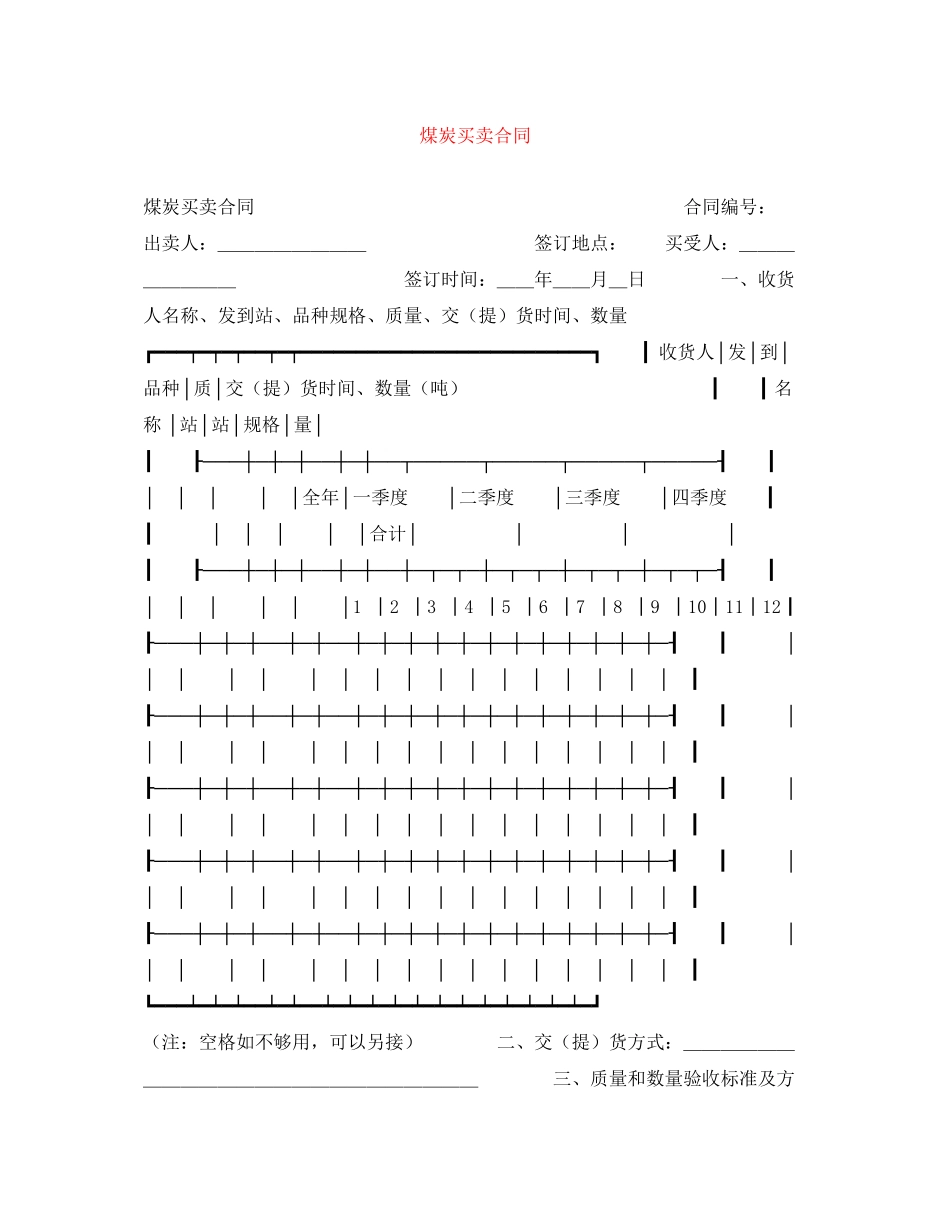 煤炭买卖合同_第1页