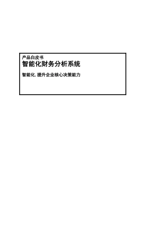 财务软件分析系统概述