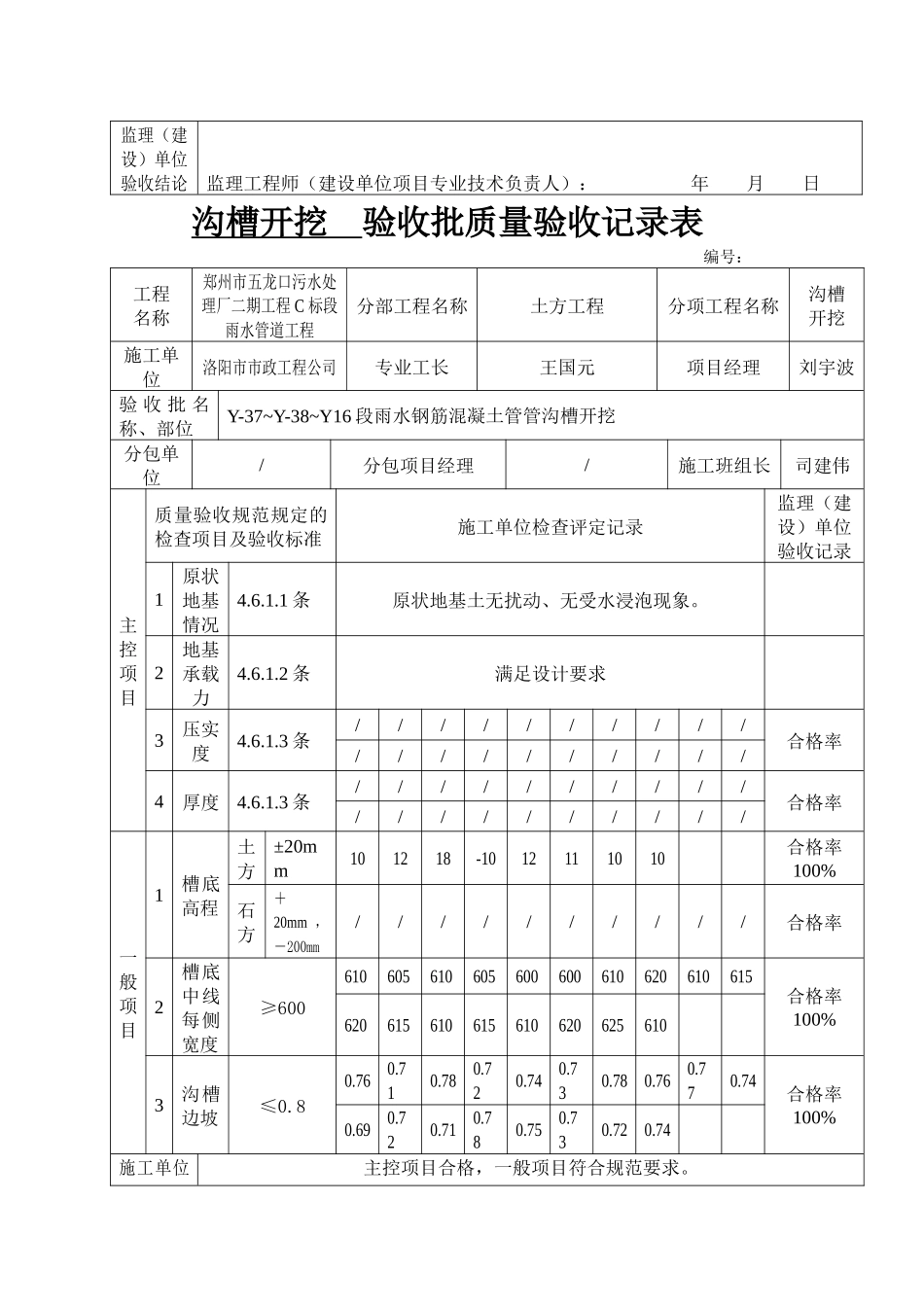 沟槽开挖验收批质量验收记录表_第3页
