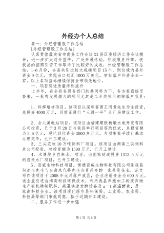 外经办个人总结
