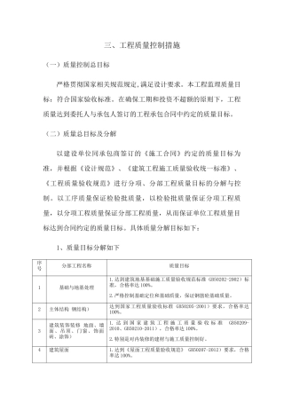 工程质量控制措施概述