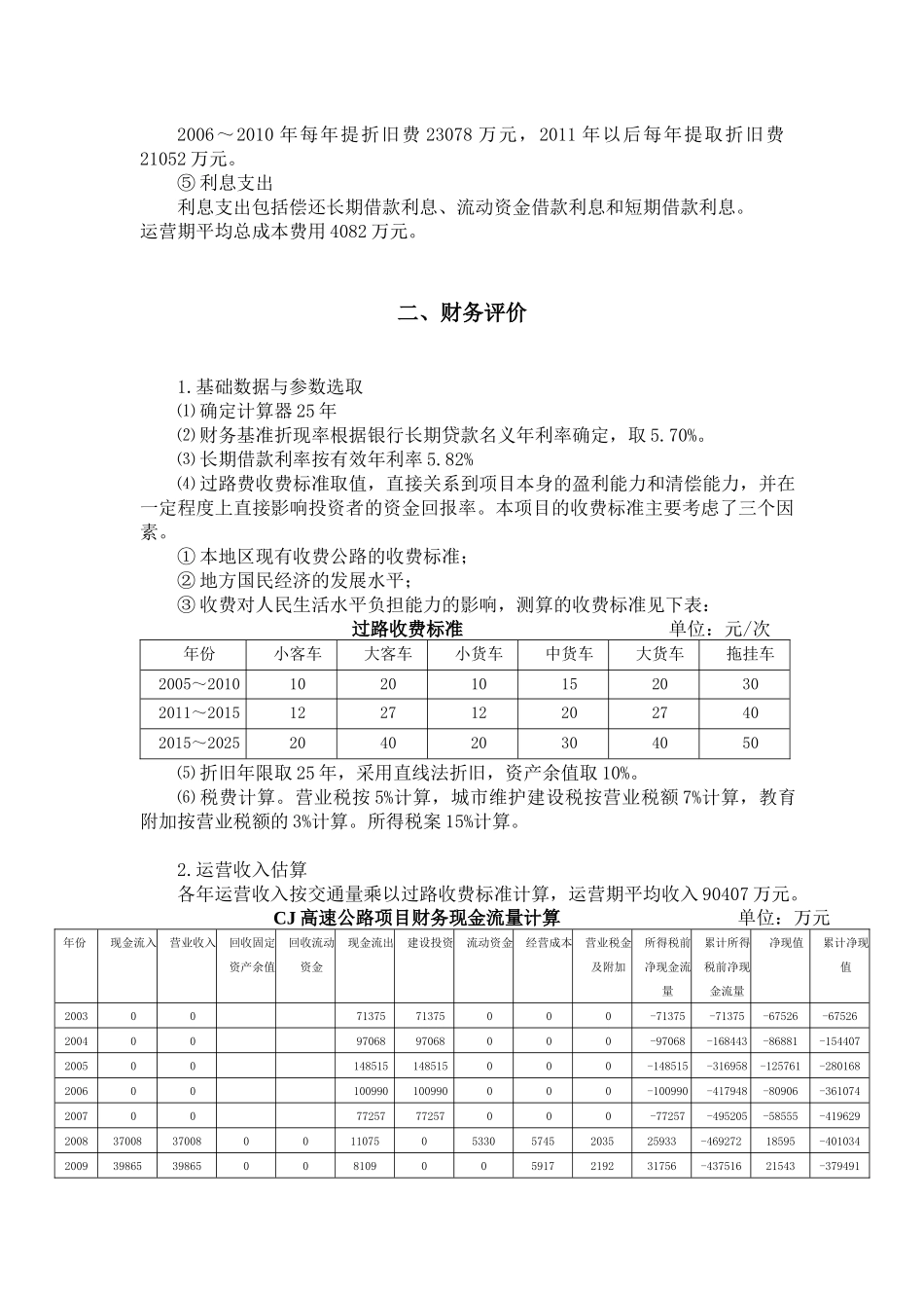 案例分析公路建设项目财务分析_第3页