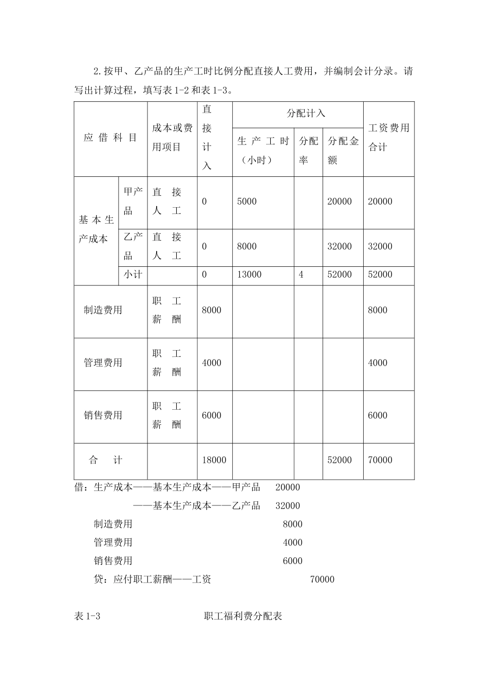 成本会计实训参考答案--顾根兴_第2页