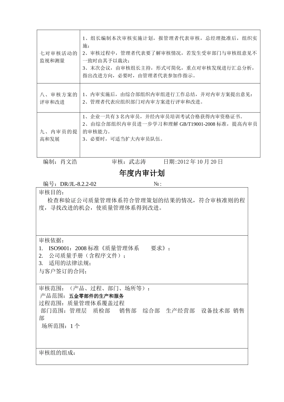 ISO9001质量管理体系认证内审资料_第3页