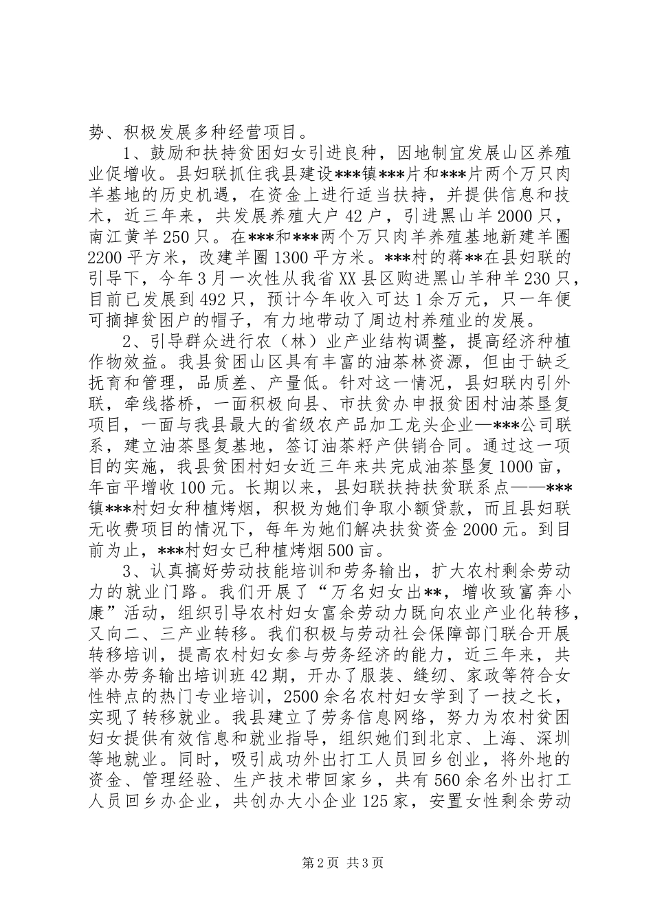 县妇联开展扶贫工作总结_第2页